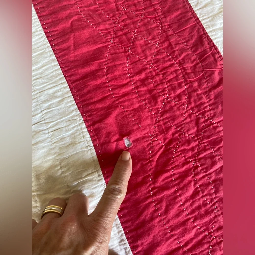 Vintage Dresden Plate Quilt Red & Beautiful 101”/95” well stitched❗️❗️